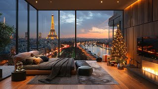 Cozy Bedroom in Paris with Relaxing Piano Jazz Music - Soft Jazz Music for Relax, Sleep and Study