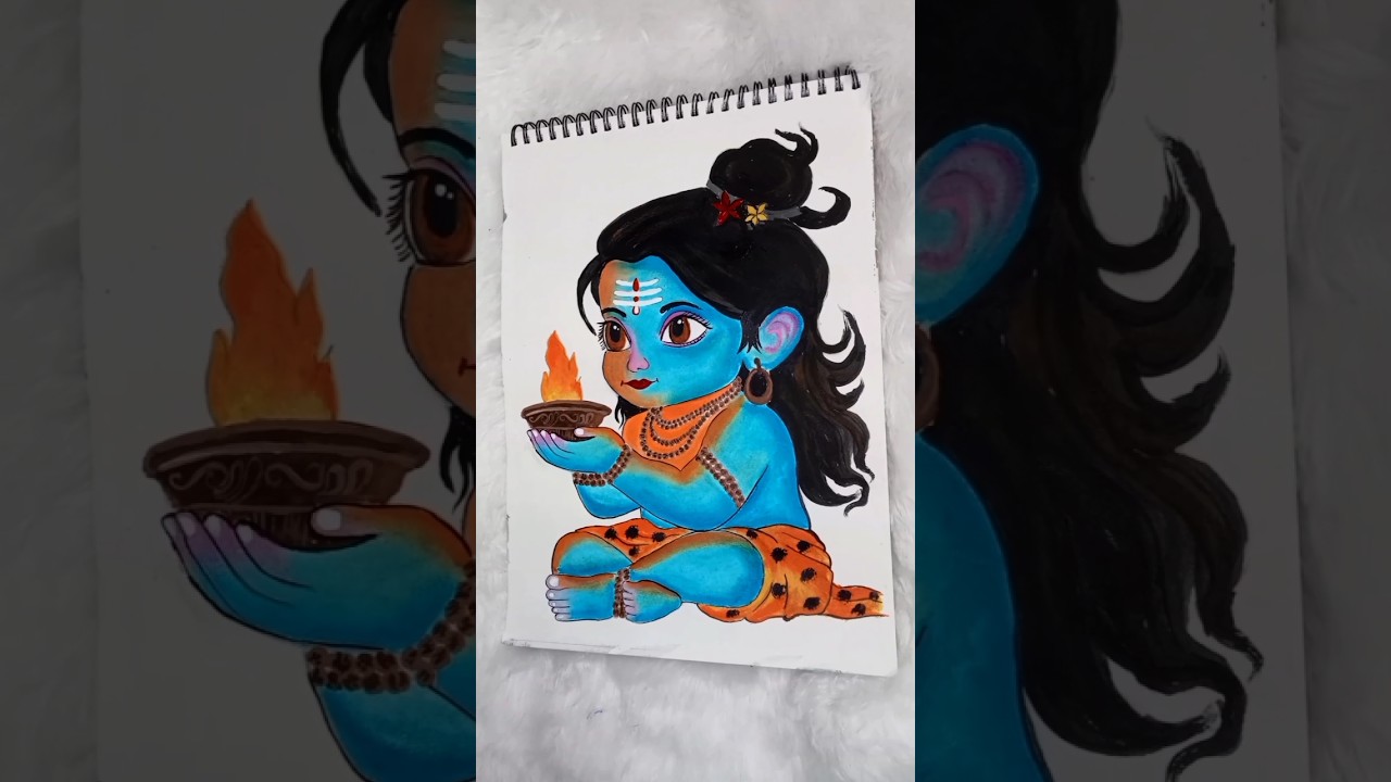 Cute Lord Shiva Painting 🔱💙 | Easy Acrylic Art | 