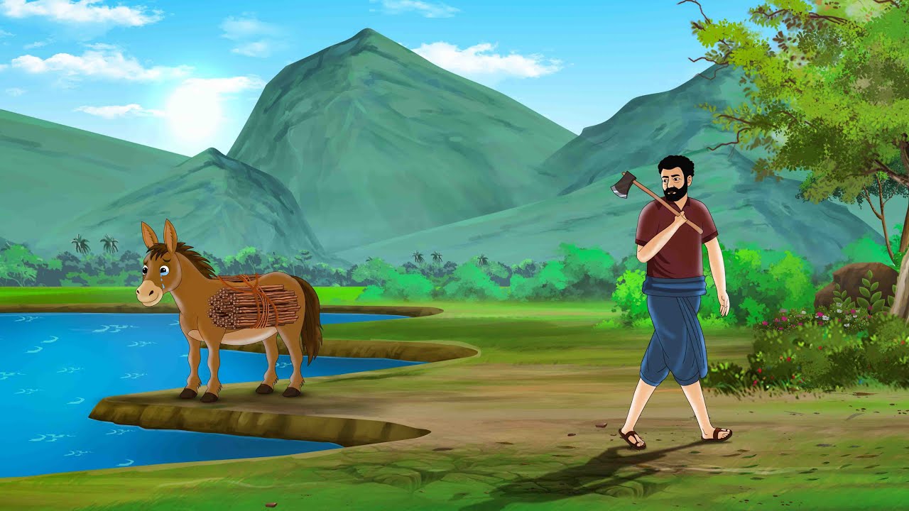 लकड़हारे का भाग्य और विचित्र गधा | kahani | Moral Stories | cartoon kahani | khaniyan | hindi kahani