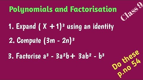 Polynomials and Factorisation/ Polynomials and Factorisation class 9 / Exercise 2.5 before problem