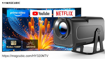 Magcubic HY320 NTV Netflix Officially Licensed Android 13 Projector with 1080P 500ANSI Prime Video