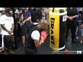 Floyd Mayweather vs. Robert Guerrero: Mayweather heavy bag workout (HD)