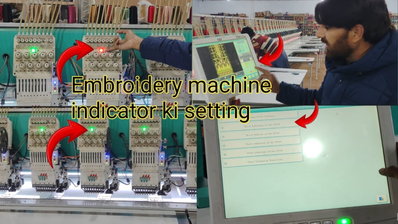 Embroidery machine indicator setting| aslam sultan mix vlog - YouTube