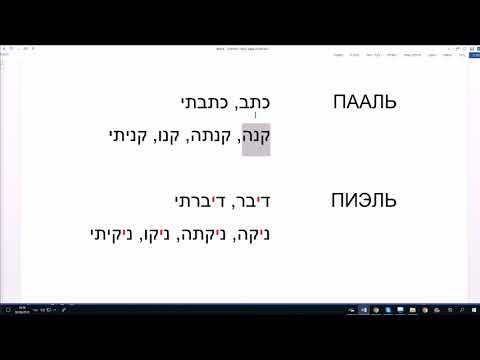 685. Распознаём биньян глагола прошедшего времени. Сравниваем ПААЛЬ и ПИЭЛЬ. Изучаем иврит