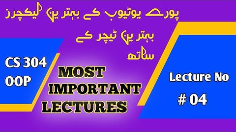 4.CS304 Lecture no 4 Object Oriented Programming Language OOP