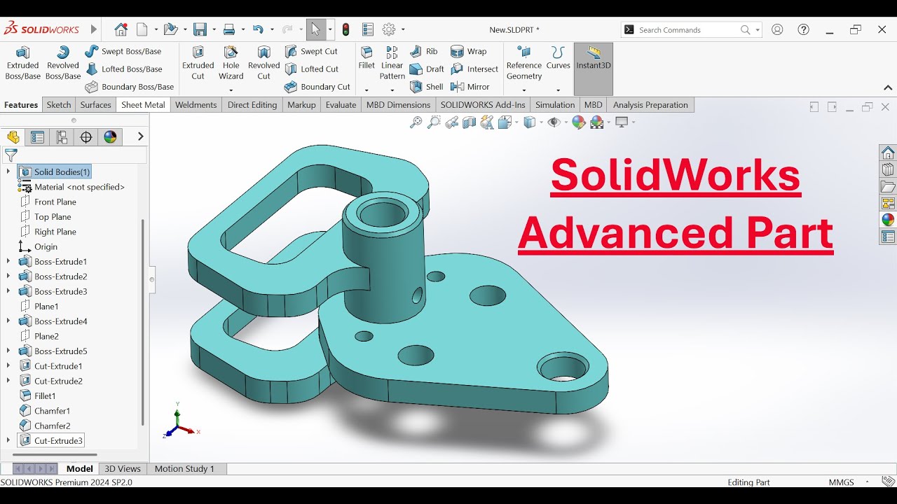 SolidWorks Advanced 3D Part | SolidWorks Step by Step Tutorial - YouTube