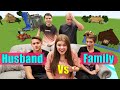 Husband Vs Family Minecraft Building Challenge! Can I Guess Whose Minecraft Builds Are My Husbands?