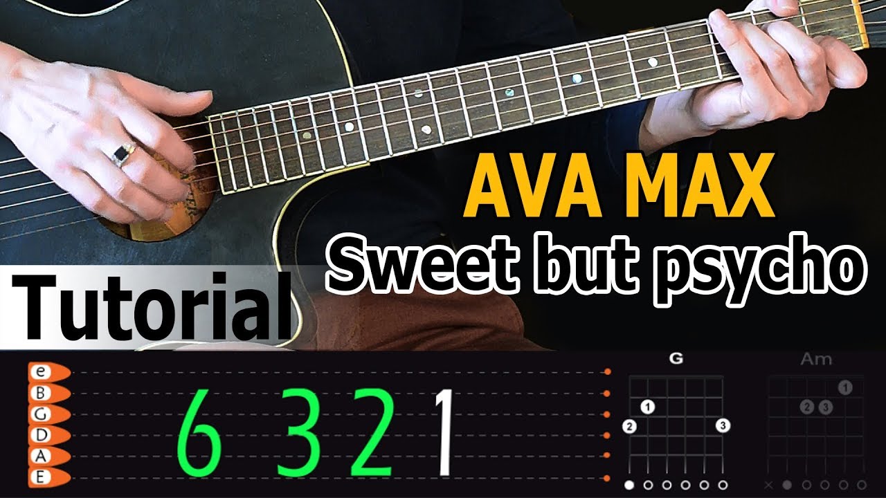 Ava Max Sweet But Psycho Easy Guitar Tutorial Youtube