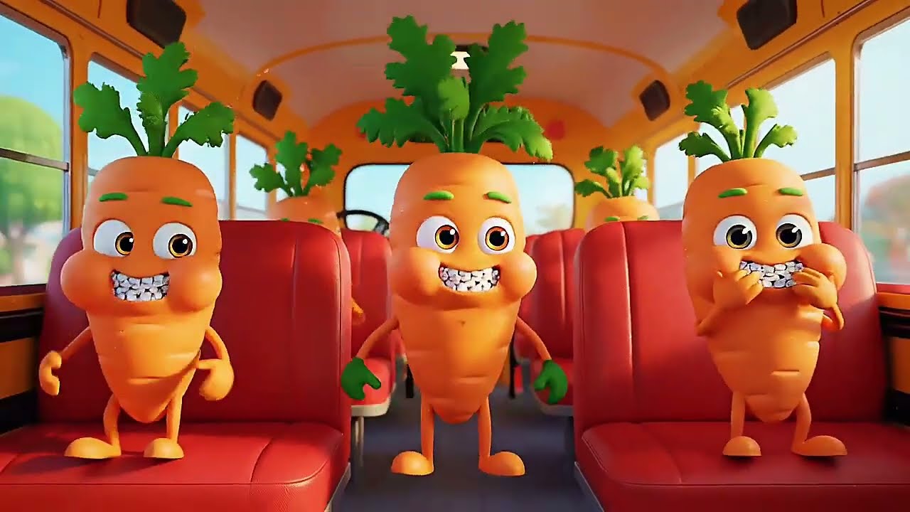 "🎶 The Wheels on the Veggie Bus - Perfect Kids Nursery Rhyme Adventure! 🚍🌈"