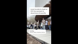 Students walk out to join advocates in ICE protest
