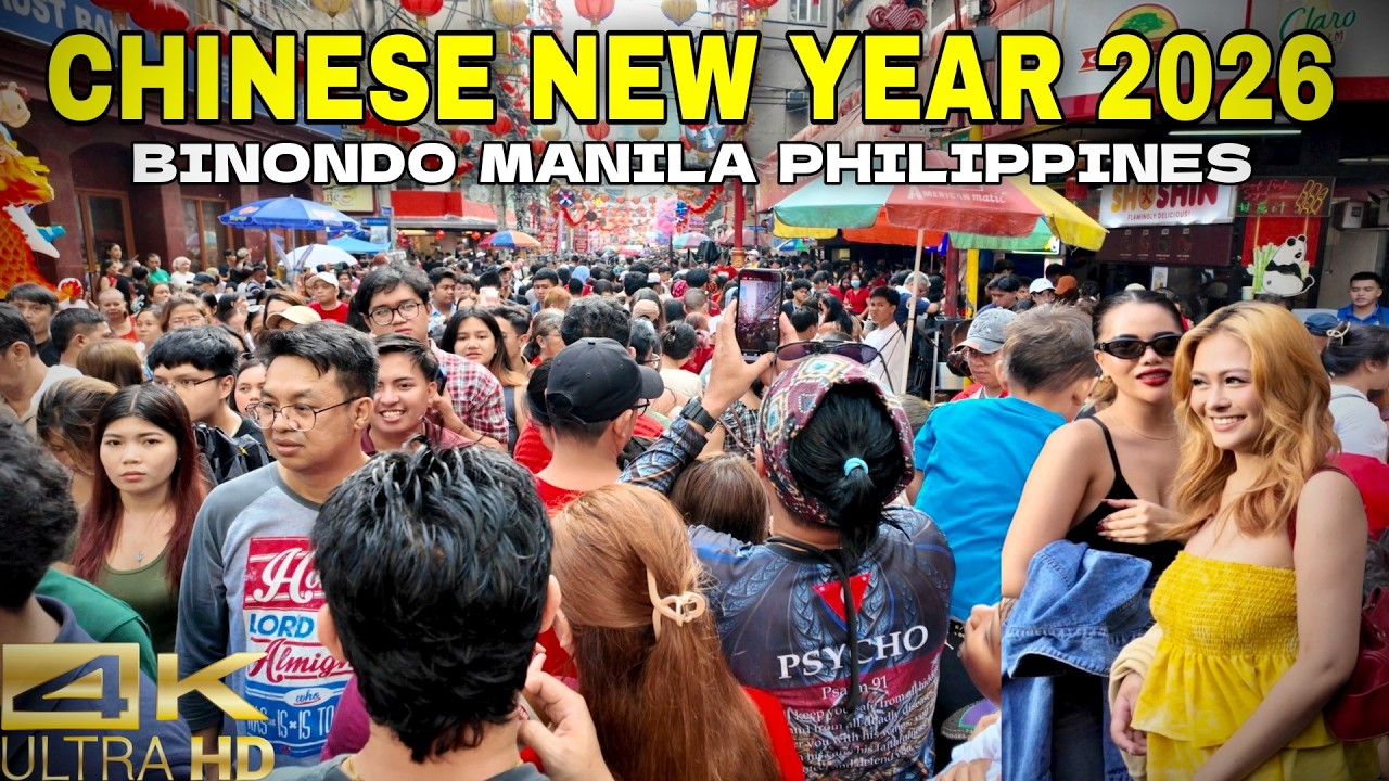 Massive Crowds Pack Binondo Manila Chinatown | 2026 Chinese New Year Philippines [4K] 🇵🇭