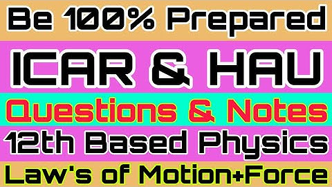 ICAR & HAU 4 year program Most Important Questions and Notes