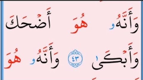 تعلم القراءة والكتابة / املاء / آية من كتاب  الله سورة النجم 38