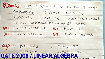 GATE MATHEMATICS SOLUTION 2008 | LINEAR ALGEBRA