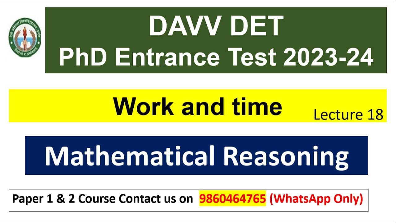 phd entrance exam davv 2023