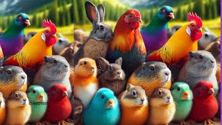 Catch cute chickens, colorful chickens, rainbow chickens, rabbits, cute cats, ducks, guinea pigs