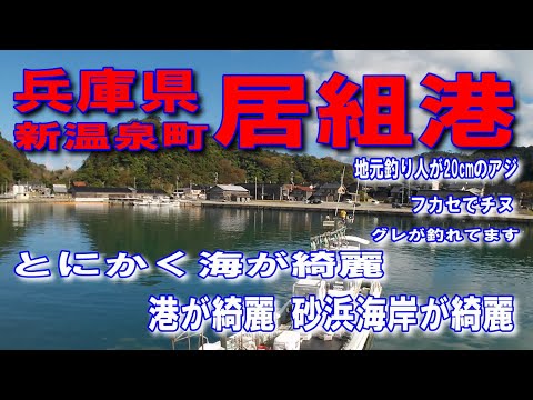#111兵庫県居組港とにかく海が綺麗港が綺麗砂浜海岸が綺麗地元釣り人が20cmのアジフカセでチヌグレが釣れてます道の駅山陰海岸ジオパーク浜坂の郷車横付け釣り出来ますファミリー家族連れサビキ釣りに良い