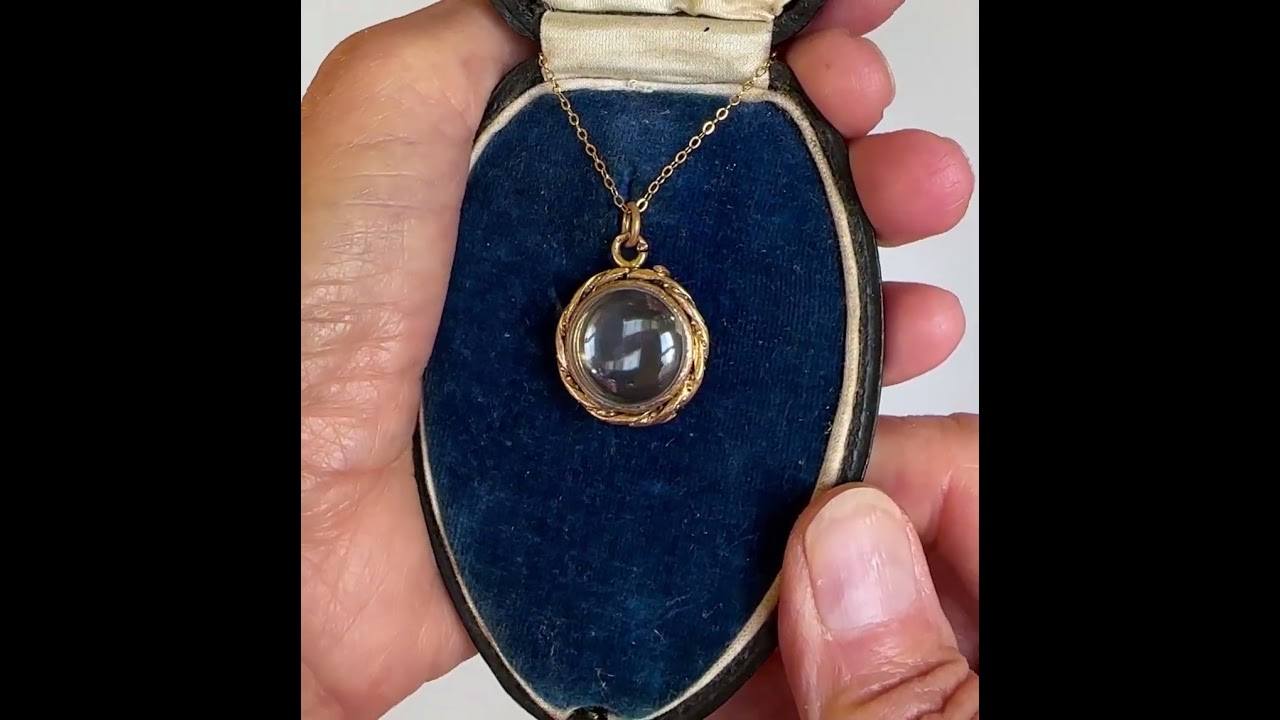 Antique Rolled Gold Pools of Light Syle Bubble Glass Locket