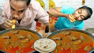 ये लोग इंसान है या जानवर चिकन कोरमा ऐसे कौन खाता है ||Chicken Korma tandoori roti eating challenge?