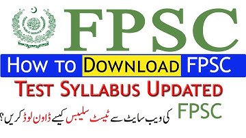 How to Download Syllabus From FPSC Website 2023 in PDF Easily | InfoUstaad