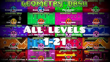 Geometry Dash All Robtop level 1-21 (all secret coins)