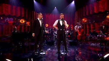 Robbie Williams & Olly Murs singing 