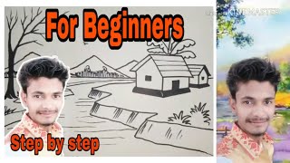 How to draw A Scenery/For beginners/Tutorial/Step by step/2018 screenshot 2