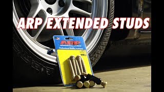ARP extended wheel studs on a Tacoma