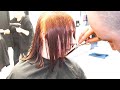 ANTI AGE - LAYERED RED HAIR CUT WITH SIDE BANGS