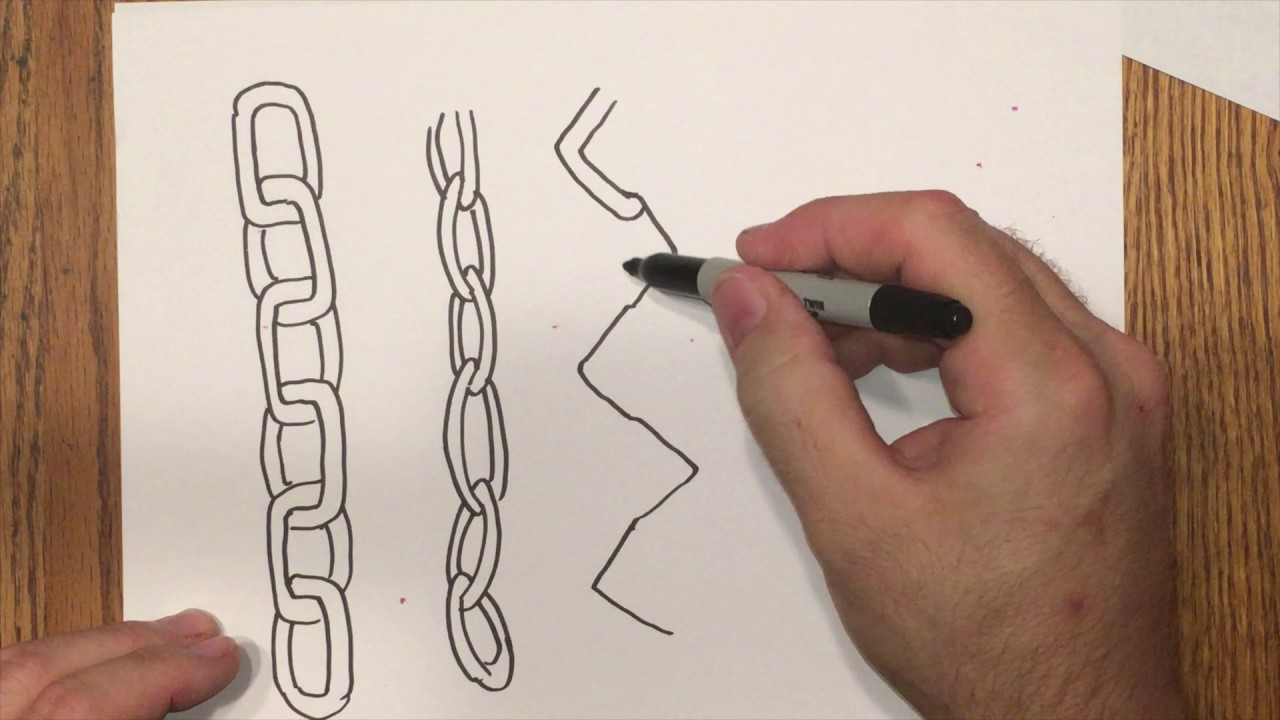 Chains Drawing - How To Draw Chains Step By Step