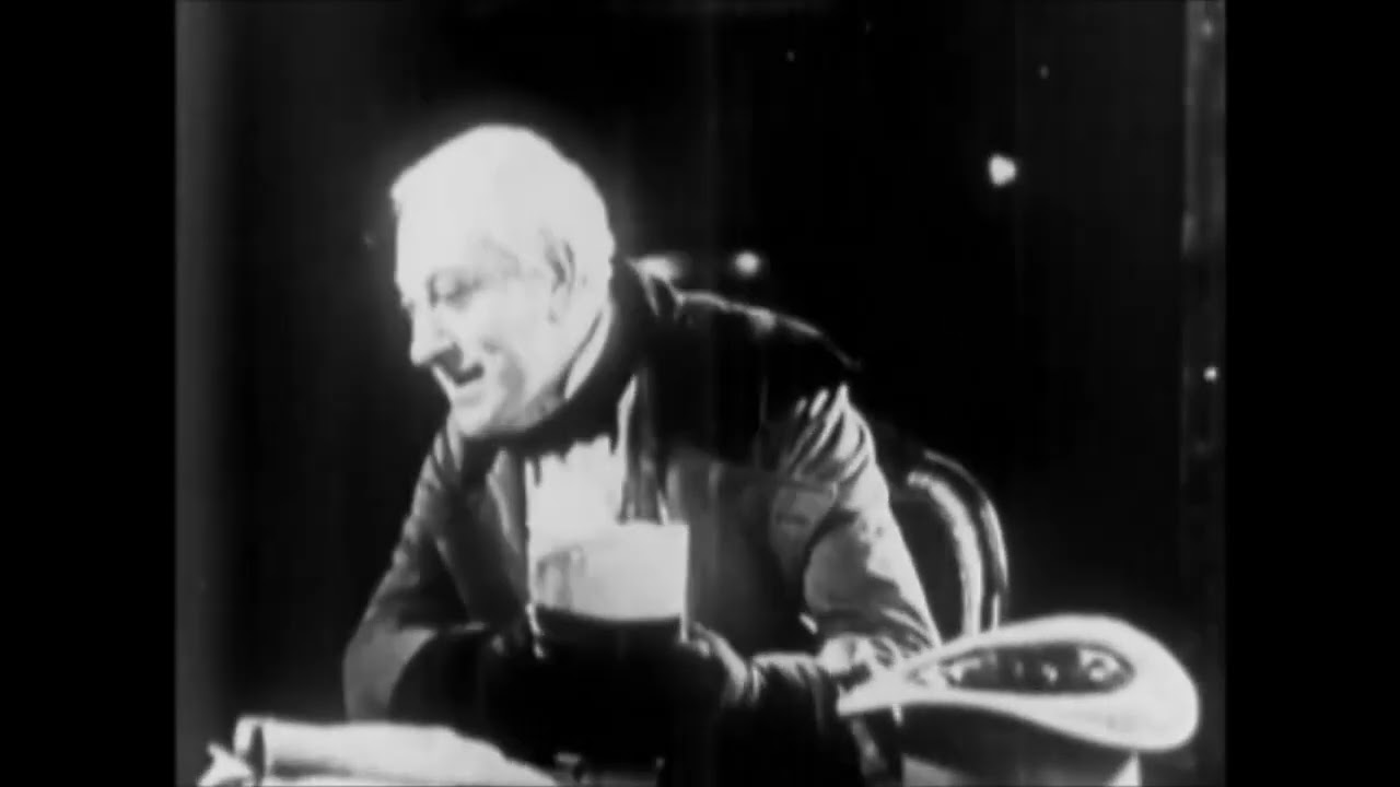 A Christmas Carol - 1923 60FPS with 1900s Wax Cylinder Christmas Music