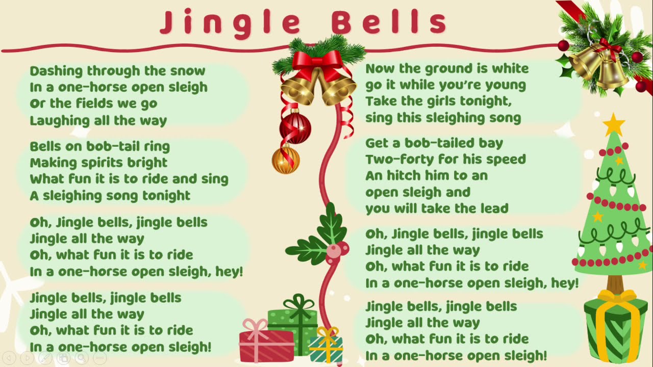 Jingle Bells - Lyrics - Letra en inglés 🎅🎄 