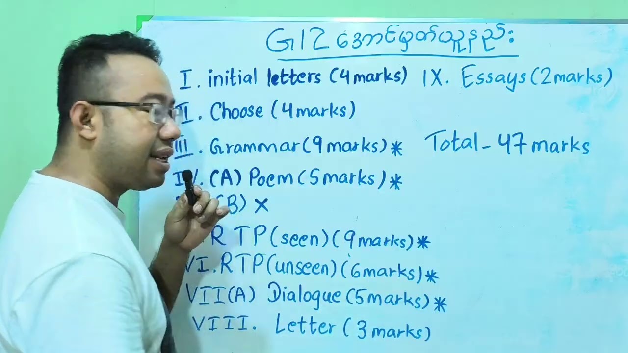 G12အောင်မှတ်အပိုင်ယူနည်း