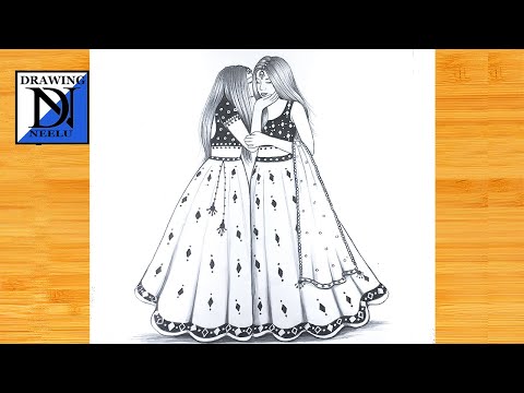 How to draw a traditional girls best friends -Drawing easy || Pencil sketch for beginner || Drawing