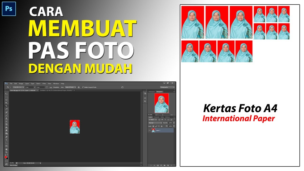  Cara  Membuat  Pas Foto  Dengan  Mudah Tutorial Photoshop 