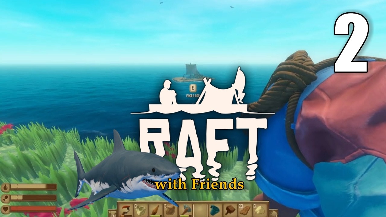 EXPLORING ISLANDS WITH SHARK BITES // RAFT (Coop) [02] Let's Play ...