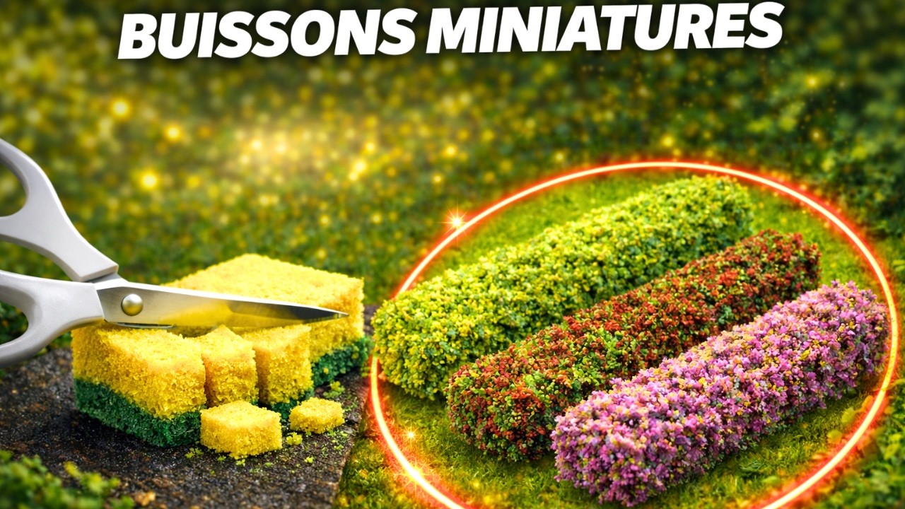 BUISSONS MINIATURES réalistes avec une simple ÉPONGE !