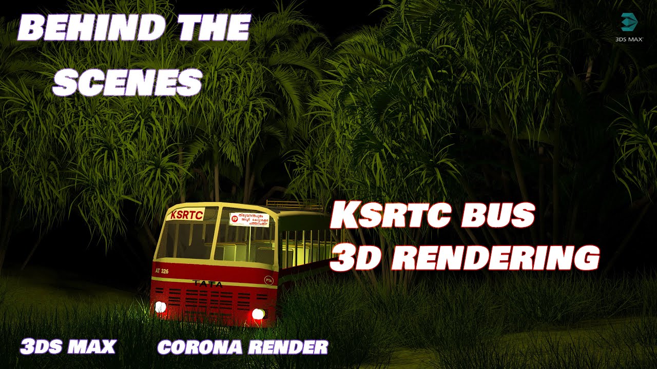 Old KSRTC Bus Rendering Behind the scenes | Corona render| abindesignz