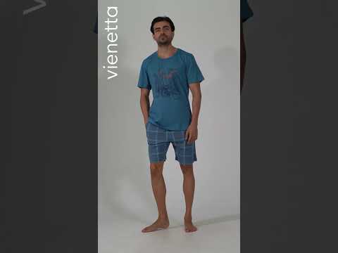Купить Хлопковый летний комплект с шортами VIENETTA MAN 4051400256 в Украина в Lingerie.ua - Одяг для дому та відпочинку, Видео 1