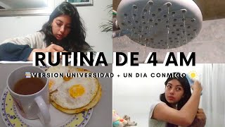 🌞RUTINA DE MAÑANA 4 AM + UN DIA CONMIGO |VERSION UNIVERSITARIA📚| Productividad, aesthetic, estudio