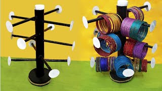 How to make bangle stand at home ||DIY jewellery organiser || Best out of waste screenshot 4