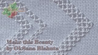 Instructions for manual embroidery of an openwork seam