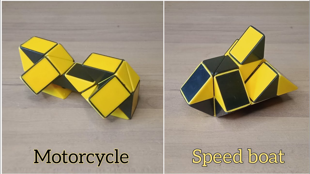 Membuat bentuk Sepeda motor dan Speedboat - tutorial rubik ular 24