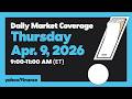 LIVE: Stocks fall as cracks appear in the US-Iran ceasefire | Apr. 9, 2026 | Yahoo Finance