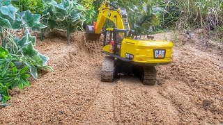 Story Line : RC Excavator HUINA 1594 Caterpillar Make A Road In Slope