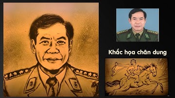 Vẽ tranh cát chân dung người lính