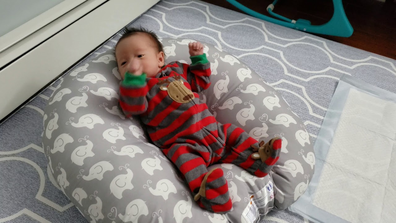 18days) Relaxing on lounger + Boppy Original Newborn Lounger YouTube