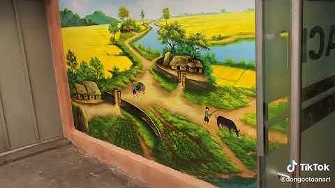 Vẽ tranh tường phong cảnh đồng quê ở Hà Nội – Vẽ tranh tường Hà Nội rẻ đẹp Zalo 0799110022
