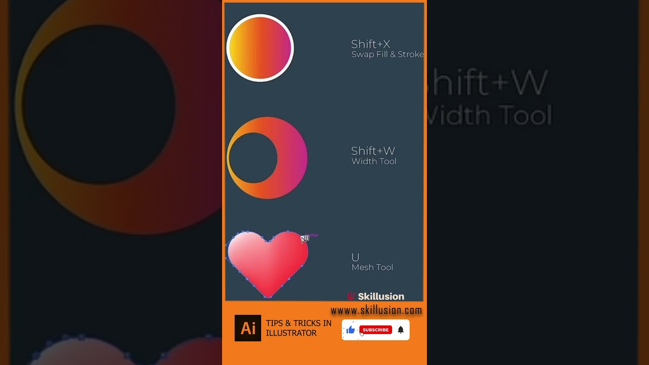 How to use width tool l Mesh tool l swap fill & stroke l Tips and Tricks l Adobe illustrator