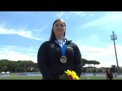 Women's discus throw F57 | Victory Ceremony | 2016 IPC Athletics European Championships Grosseto